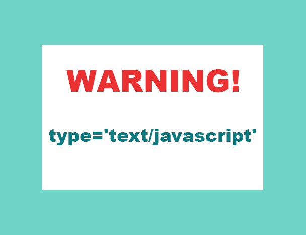 Предупреждение The type attribute is unnecessary for JavaScript resources